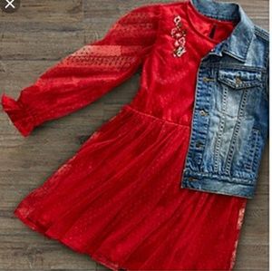 CRB Girl Red lace Dress